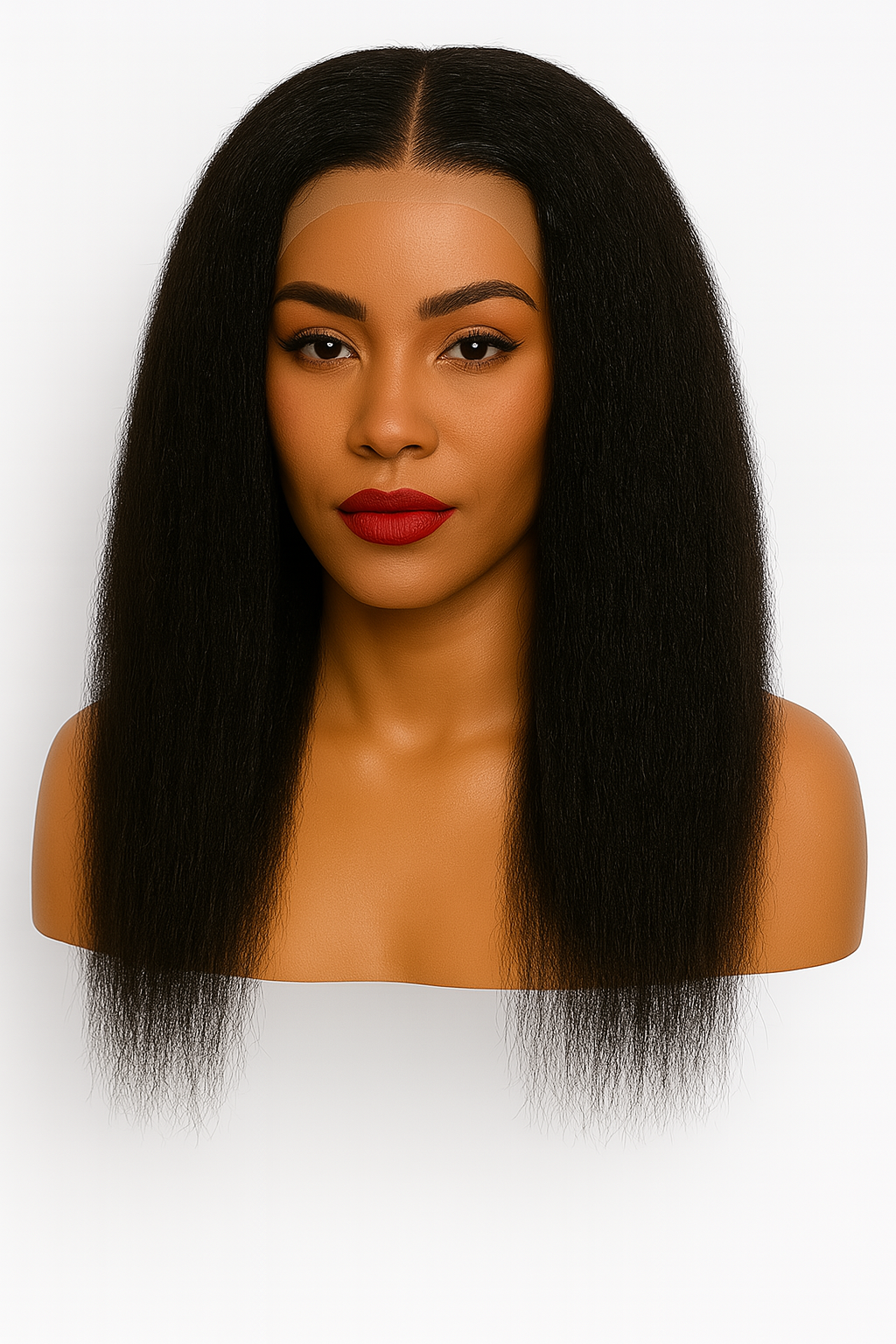 Kinky Straight 4x4 Transparent Closure Wig