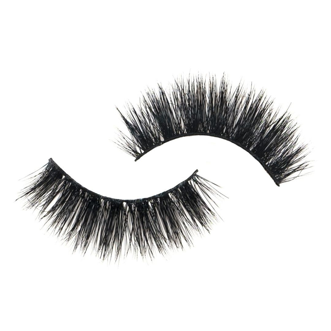 Pair of black 3D mink lashes from NEW BEAUTY DEPOT with voluminous and fluffy design