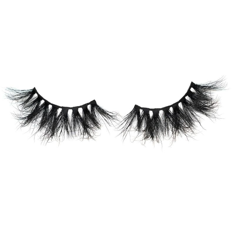 Pair of 25mm 3D mink lashes with thick, voluminous and wispy design by NEW BEAUTY DEPOT