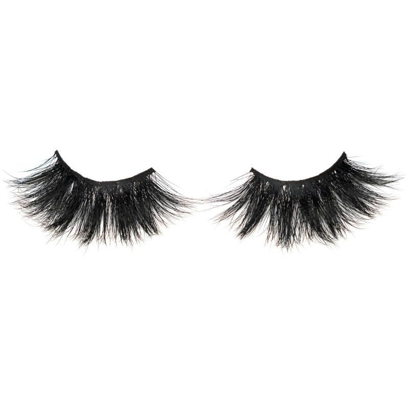 Pair of black 25mm 3D mink lashes by NEW BEAUTY DEPOT with fluffy and voluminous design