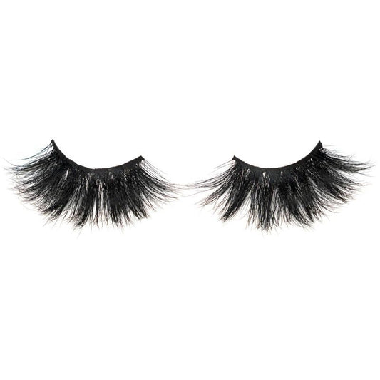Pair of black 25mm 3D mink lashes by NEW BEAUTY DEPOT with fluffy and voluminous design