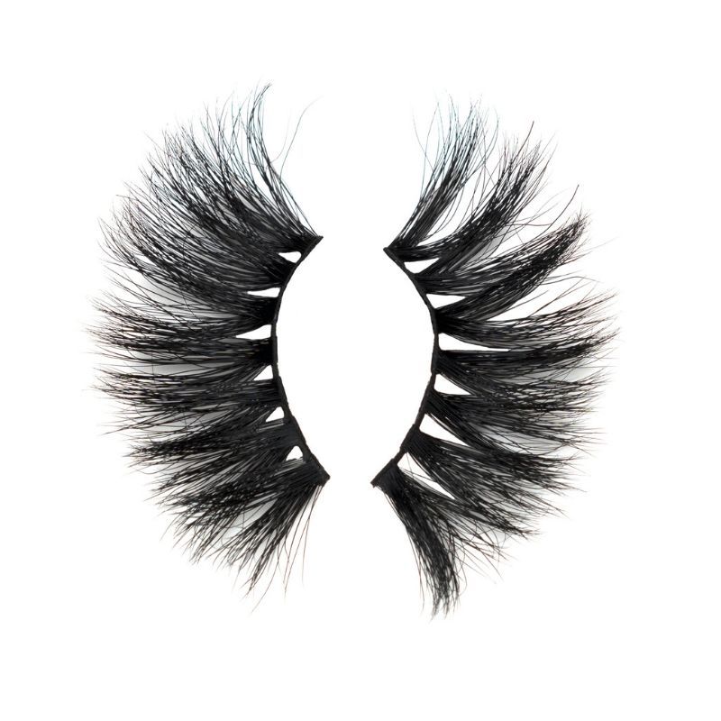 Pair of black 25mm 3D mink lashes from NEW BEAUTY DEPOT with a full and dramatic volume