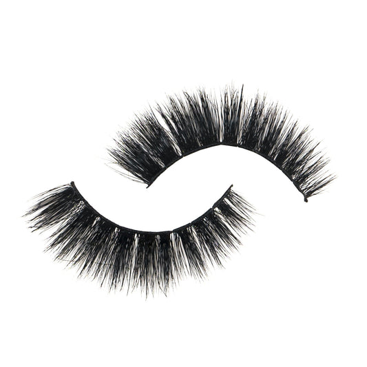 Pair of black 3D mink lashes with full, fluffy texture from NEW BEAUTY DEPOT