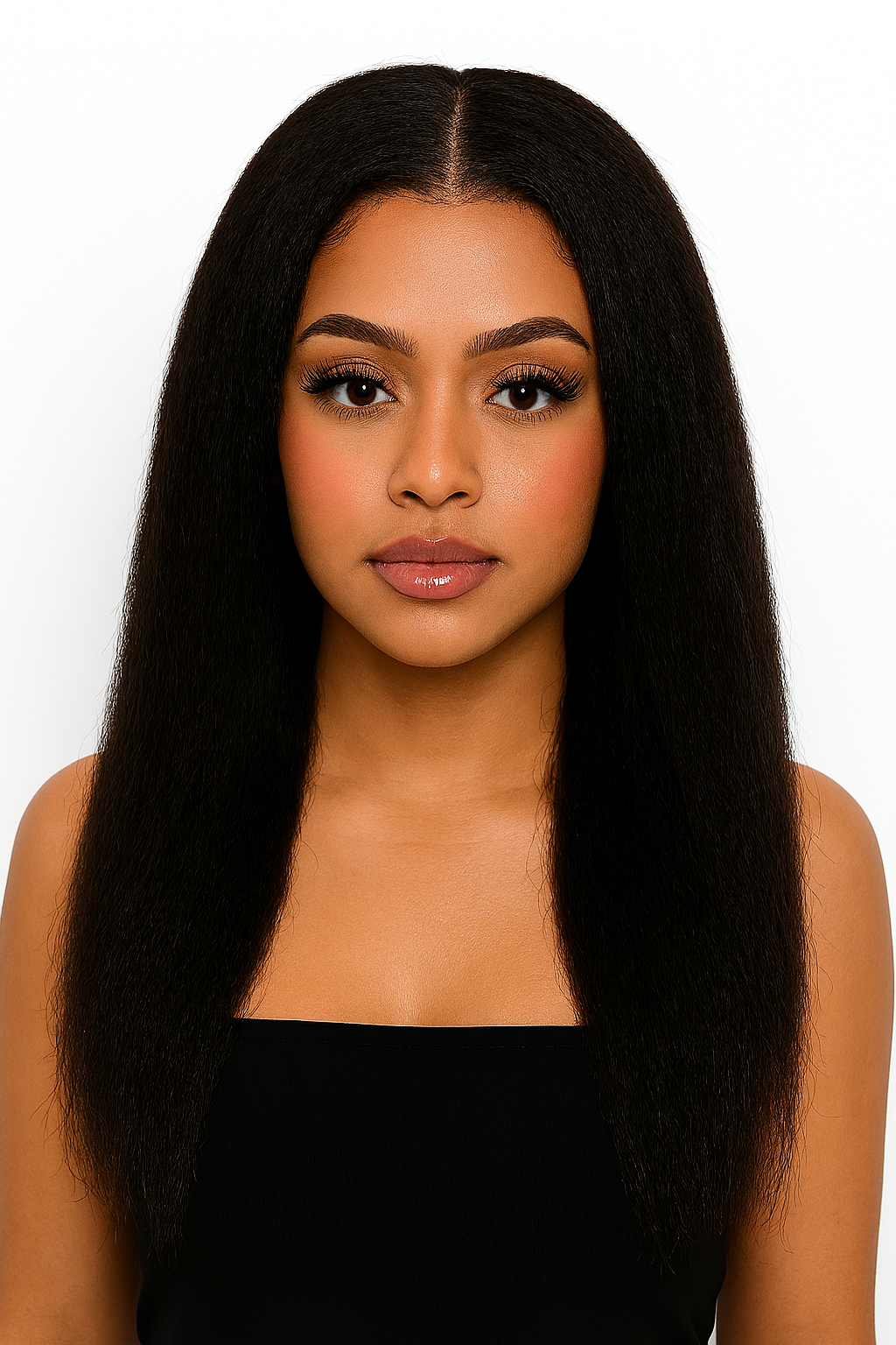 Kinky Straight 4x4 Transparent Closure Wig