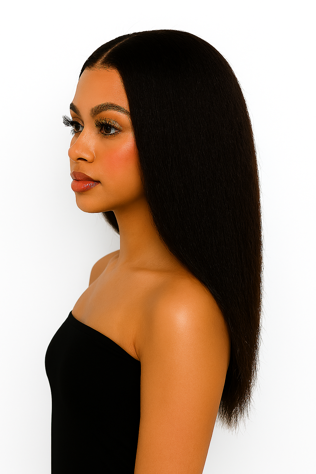 Kinky Straight 4x4 Transparent Closure Wig