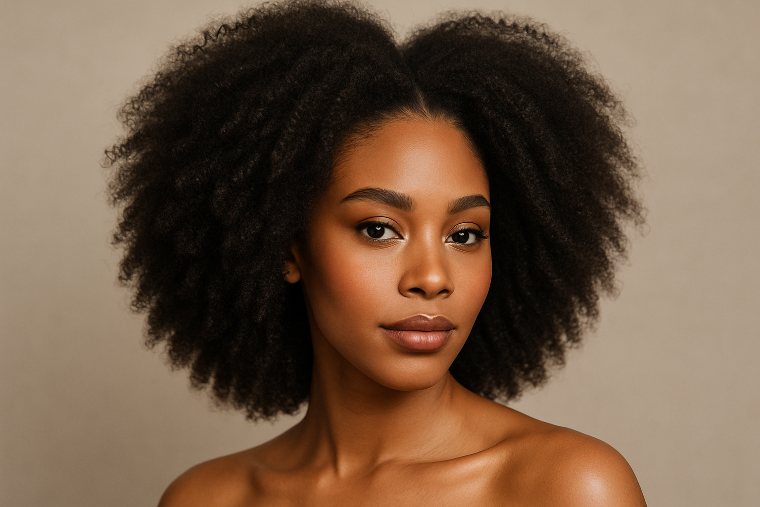 create a beautiful light skin black woman waring a Afro Kinky Frontal