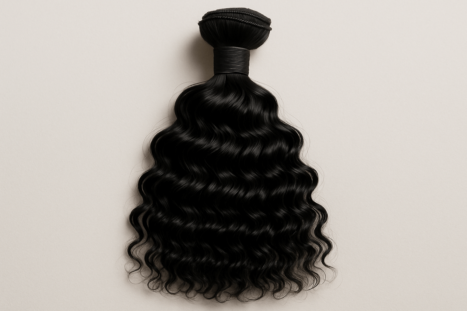 create a single bundle black with a black tie down of Raw Vietnamese Ripple Curly Bulk Human Hair Extensions