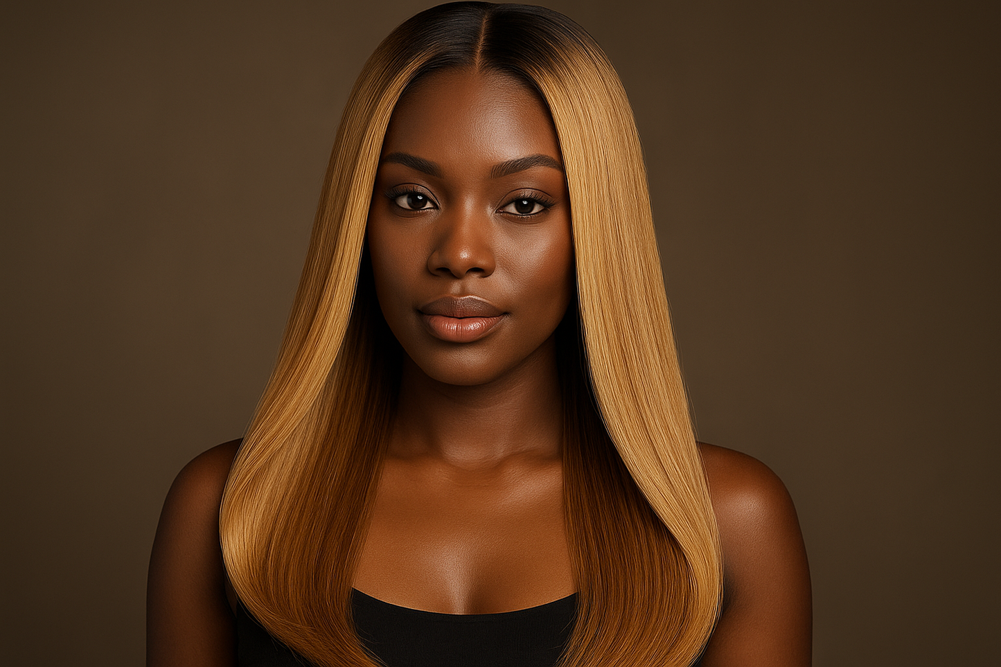 create beautiful black woman with a Blonde Brazilian Straight bundles