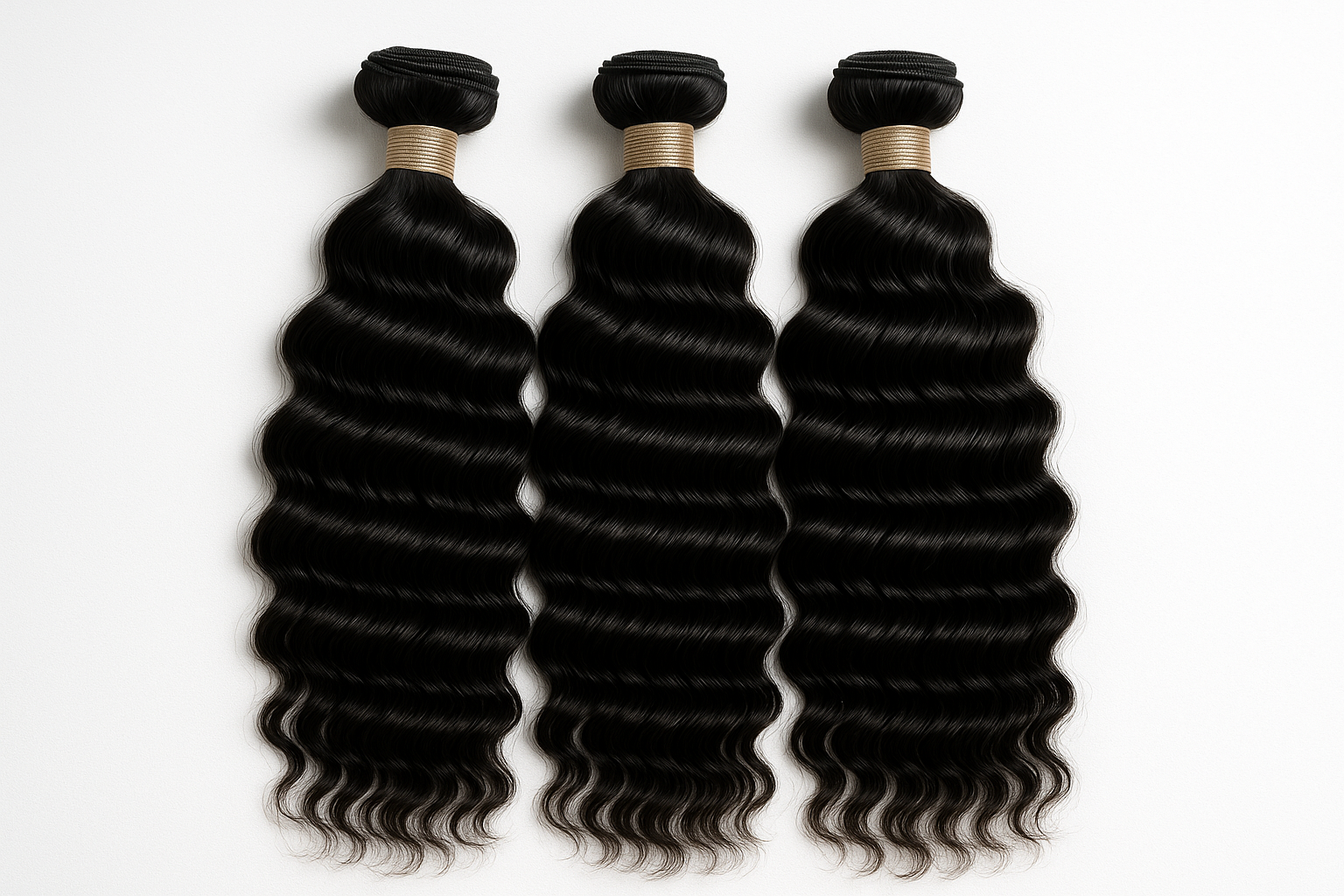 create hd imge of Raw Vietnamese Deep Wavy Bulk Human Hair Extensions