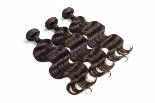 create hd photo of 3 Brazilian Loose Wave Hair Bundles on a white background