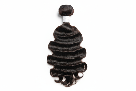 create hd photo of a Brazilian Body Wave bundle on a white back ground