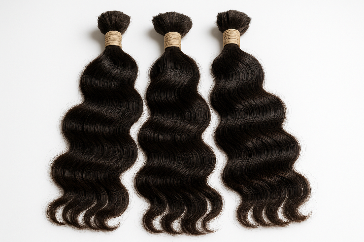 create hd pictures of Raw Indian Wavy Bulk Human Hair Extensions